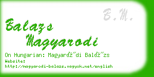 balazs magyarodi business card